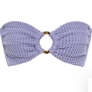 Montce Lavender Crochet Tori Ties Bandeau Bikini Top